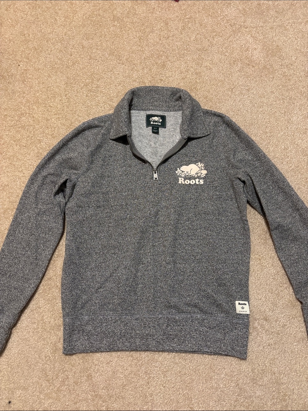 Roots Women’s Grey Quarter-Zip Sweater